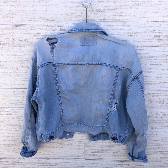 Forever 21 Distressed Denim Jacket | SIZE L - Picture 2 of 12